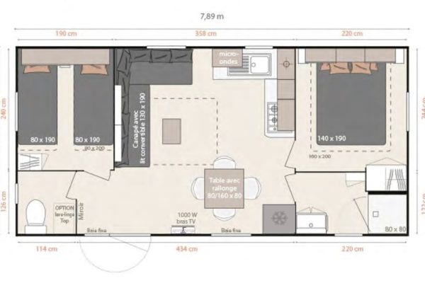 plattegrond Azalee met afmetingen